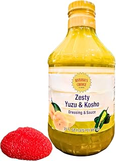 Gourmet Zesty Yuzu & Kosho Dressing and Sauce, 30 Fl Oz with Bonus Dish Scrubber by RH940