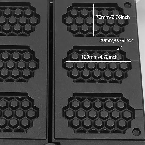 Miniatura 7 de DYRABREST Máquina eléctrica para hacer gofres, mini waflera térmica de doble cara con panal, máquina eléctrica para hacer gofres de 110 V, 3 piezas