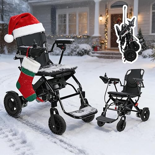 (US Fast Arrival) Electric Wheelchairs for Adults Lightweight Foldable，20 Miles Longer Range All Portable Motorized Wheelchairs Compact Mobility Scooter for Travel，400LBS Capacity Power Wheelchair