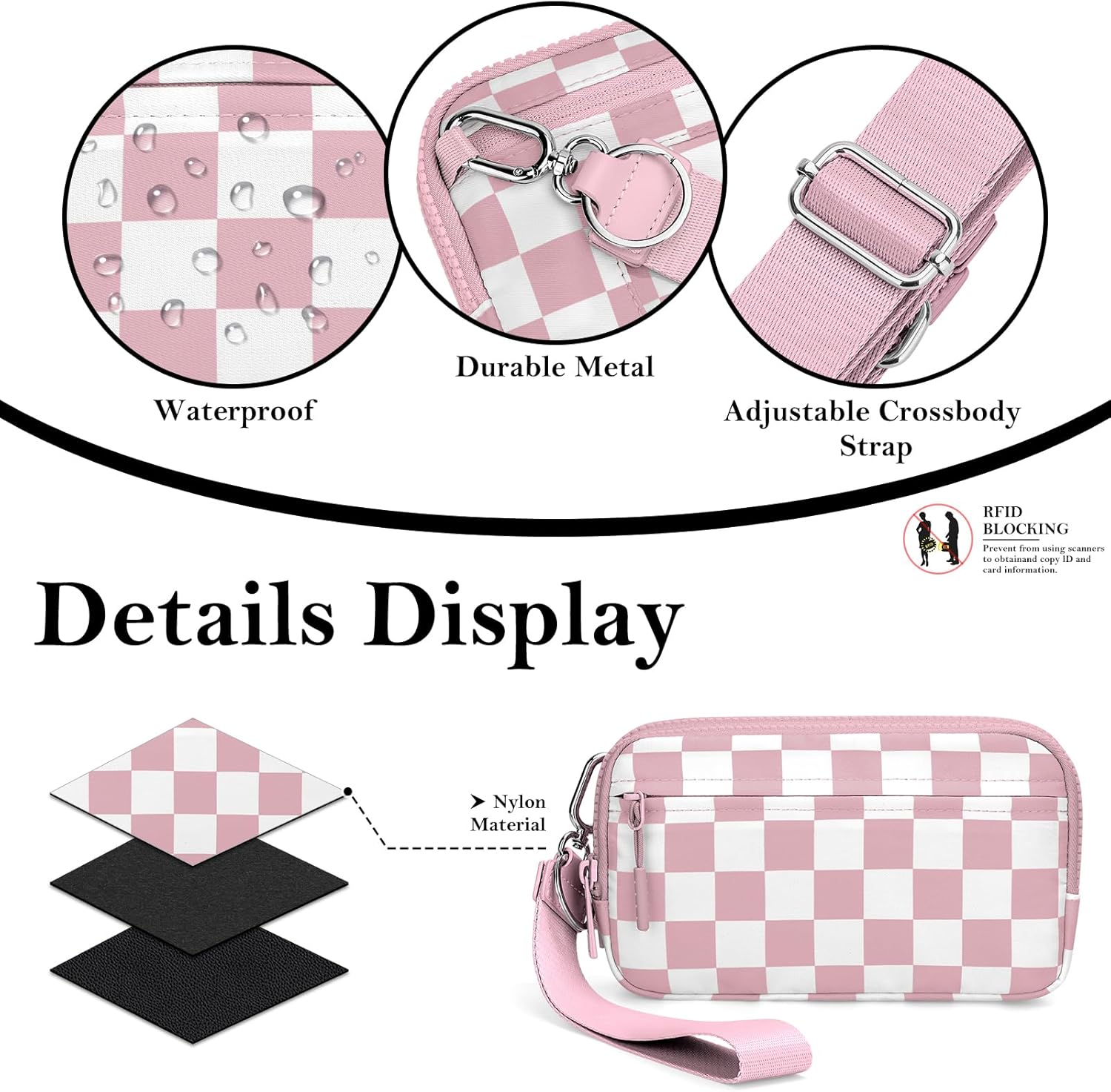 BIAOTIE Wristlet Wallets for Women, Small Crossbody Purses Travel Pouch Phone Nylon Wrist Wallet Shoulder Purse - Image 5