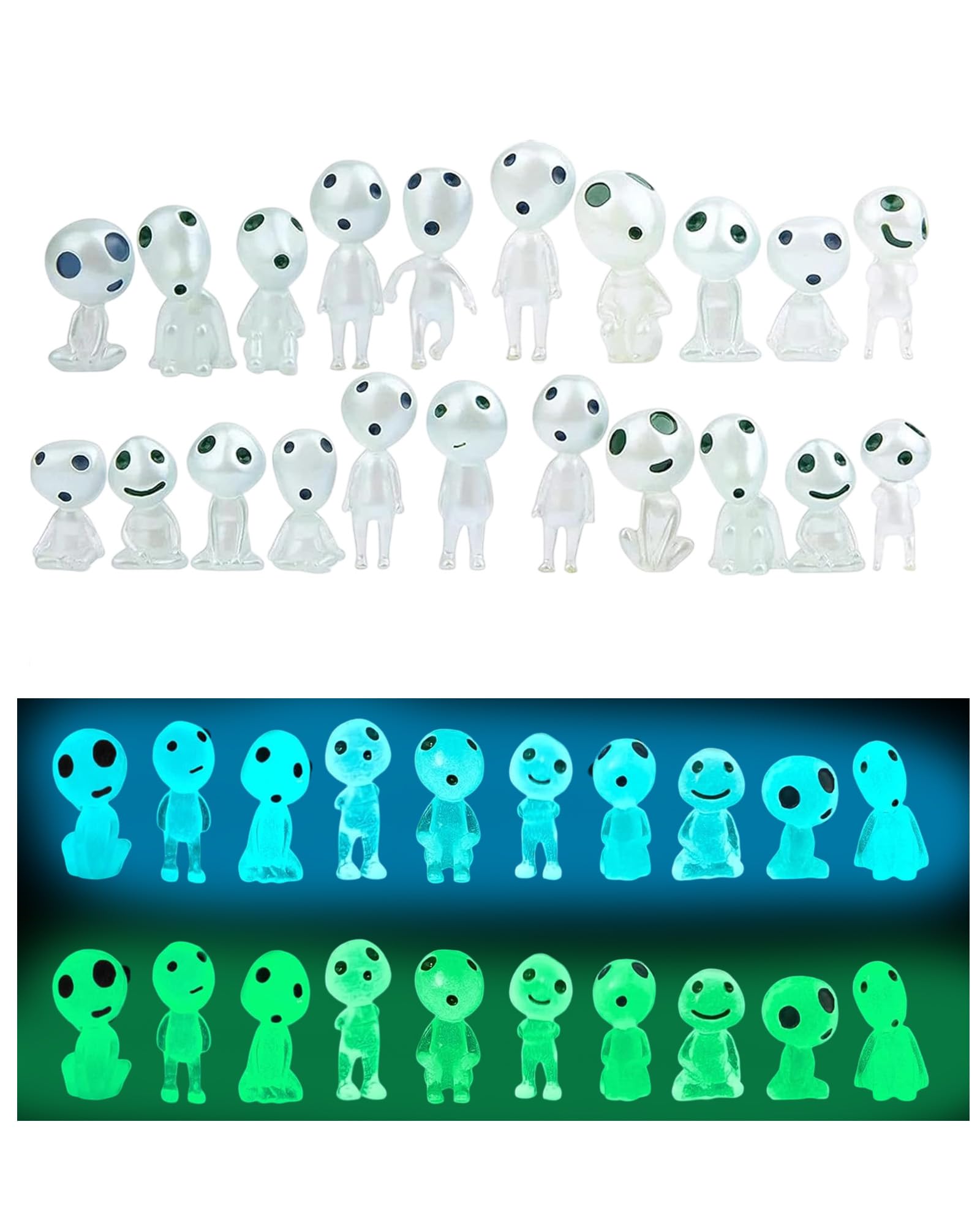 20 Pezzi Elfi Degli Alberi Luminosi, Principessa di Mononoke, Figurine di Elfi Degli Alberi, Luminoso Fantasma Mononoke per Interne Esterne di Casa Giardinaggio Micropaesaggio