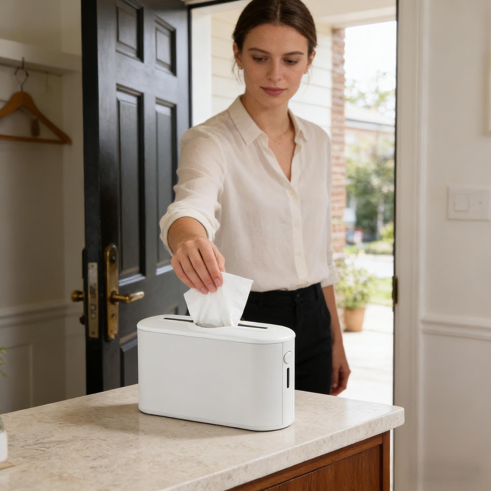Copertura Decorativa Portafazzoletti Porta Tovaglioli | con Finestra Visiva Apertura 23 cm Stile Retrò per Casa Bancone Ufficio Cucina Camera Ospiti Auto e Ambiente