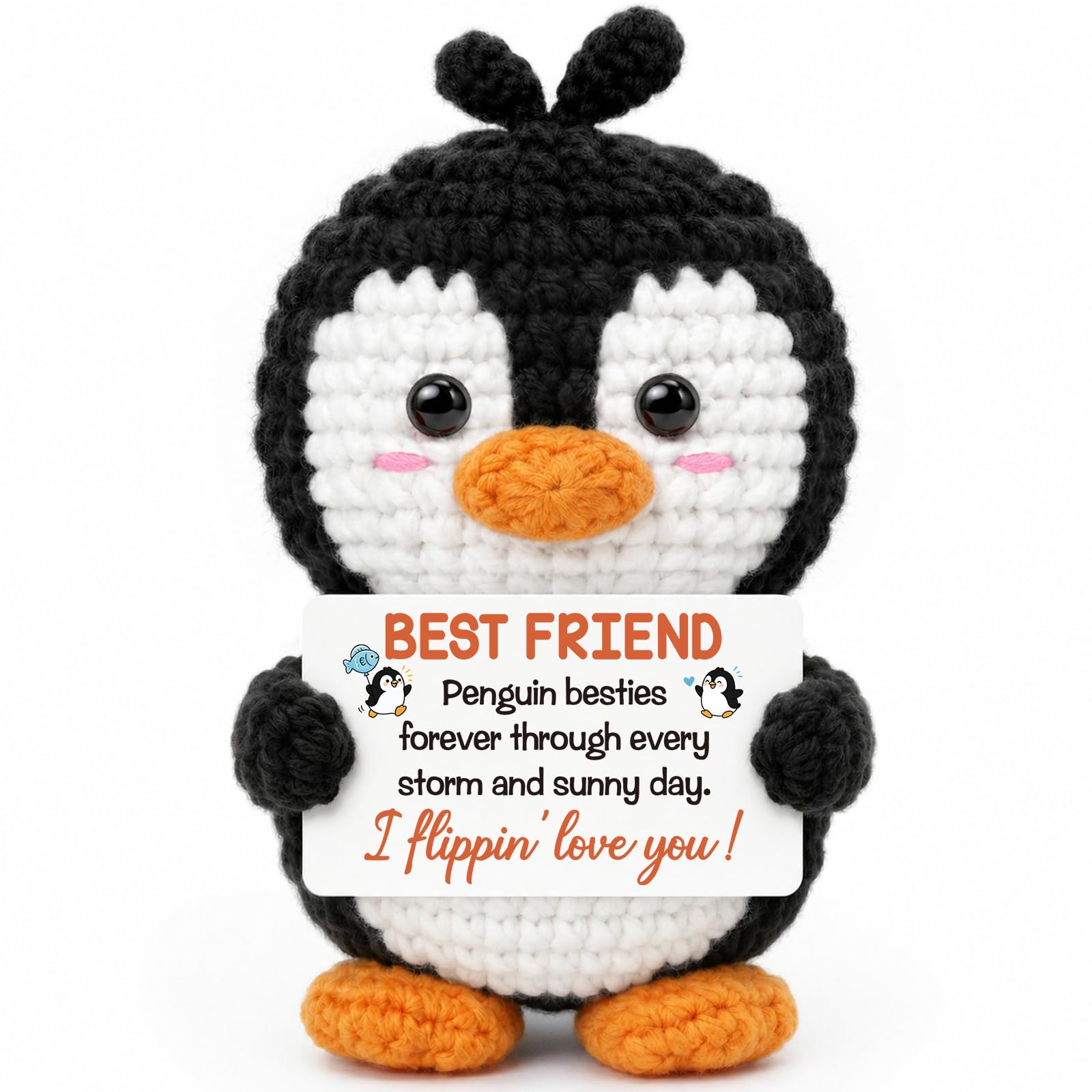 Best Friend Friendship Gifts for Women - Handmade Crochet Positive Penguin — image 1