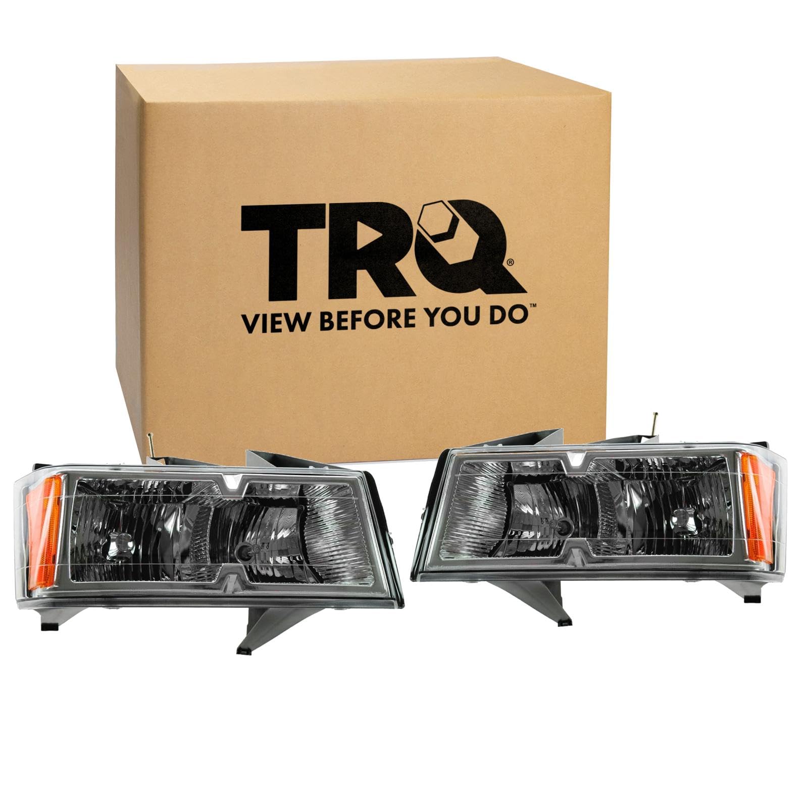 TRQ 2 Piece Headlight Assembly Set Driver &amp; Passenger Side Compatible with Chevrolet Colorado 2005-2008 With Xtreme Package GM2502247 GM2503247 15911832 19209126 19209127