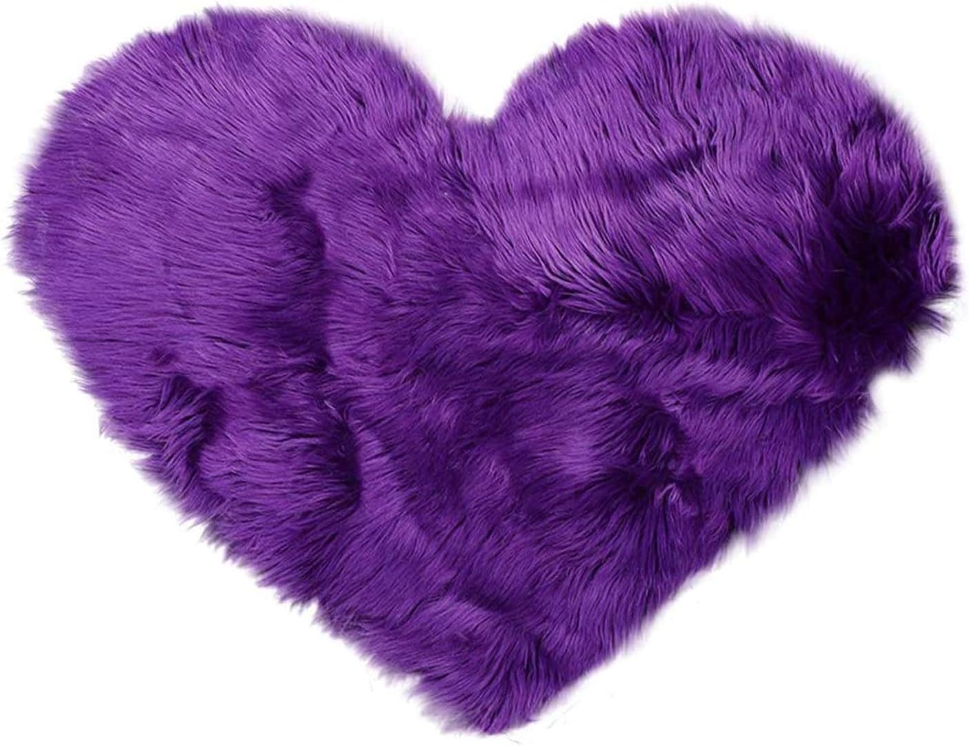 LIUMANG Soft Touch Carpet Heart Shaped Shaggy Faux Fur