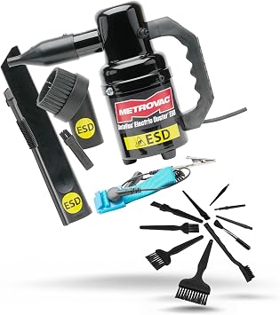 MetroVac ED-500-ESD Antistatic Electric Duster Bundle with ESD Cleaning Kit - Set of 10 Brushes