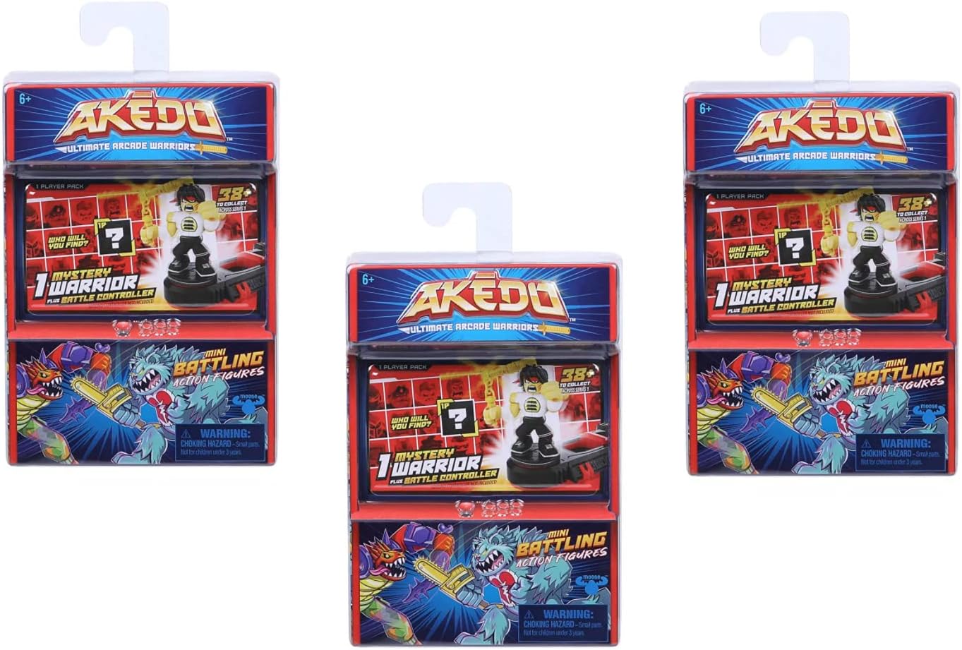 Ultimate Arcade Warriors Mystery Warrior + Battle Controller Battling Action Figures (3 Pack)