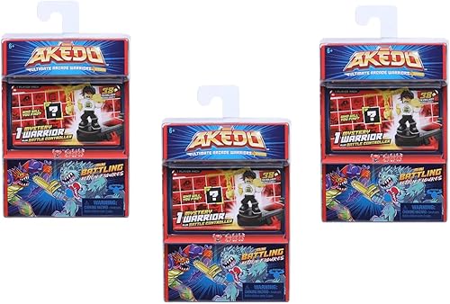 Miniatura 1 de Akedo Ultimate Arcade Warriors Mystery Warrior + Battle Controller Figuras de acción de batalla (paquete de 3)