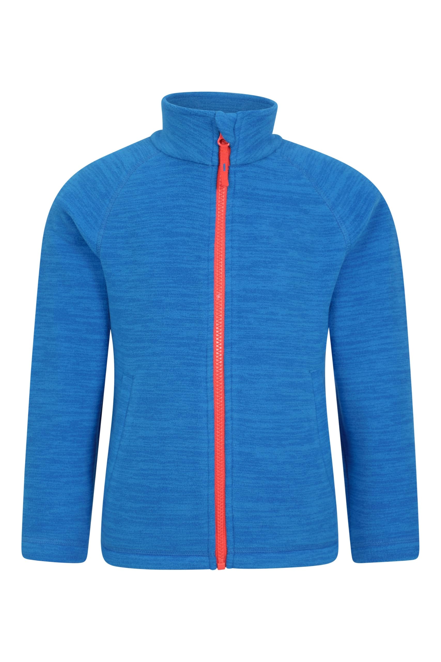 Mountain Warehouse Snowdonia Kids Fleece Jacket - Soft Touch Sweater, Lightweight, Quick Drying Pullover, Antipill Top, Practical - For Spring Summer, Travelling Blue (01) Kids Size 3-4 Years