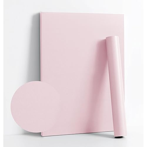 Dimoon 236''x17.7'' Pink Peel and Stick Wallpaper Contact Paper Modern Self Adhesive Wall Paper Removable Renter Friendly Textured Solid Color Shelf Cabinet Vinyl Roll (236''x17.7'',Light Pink)