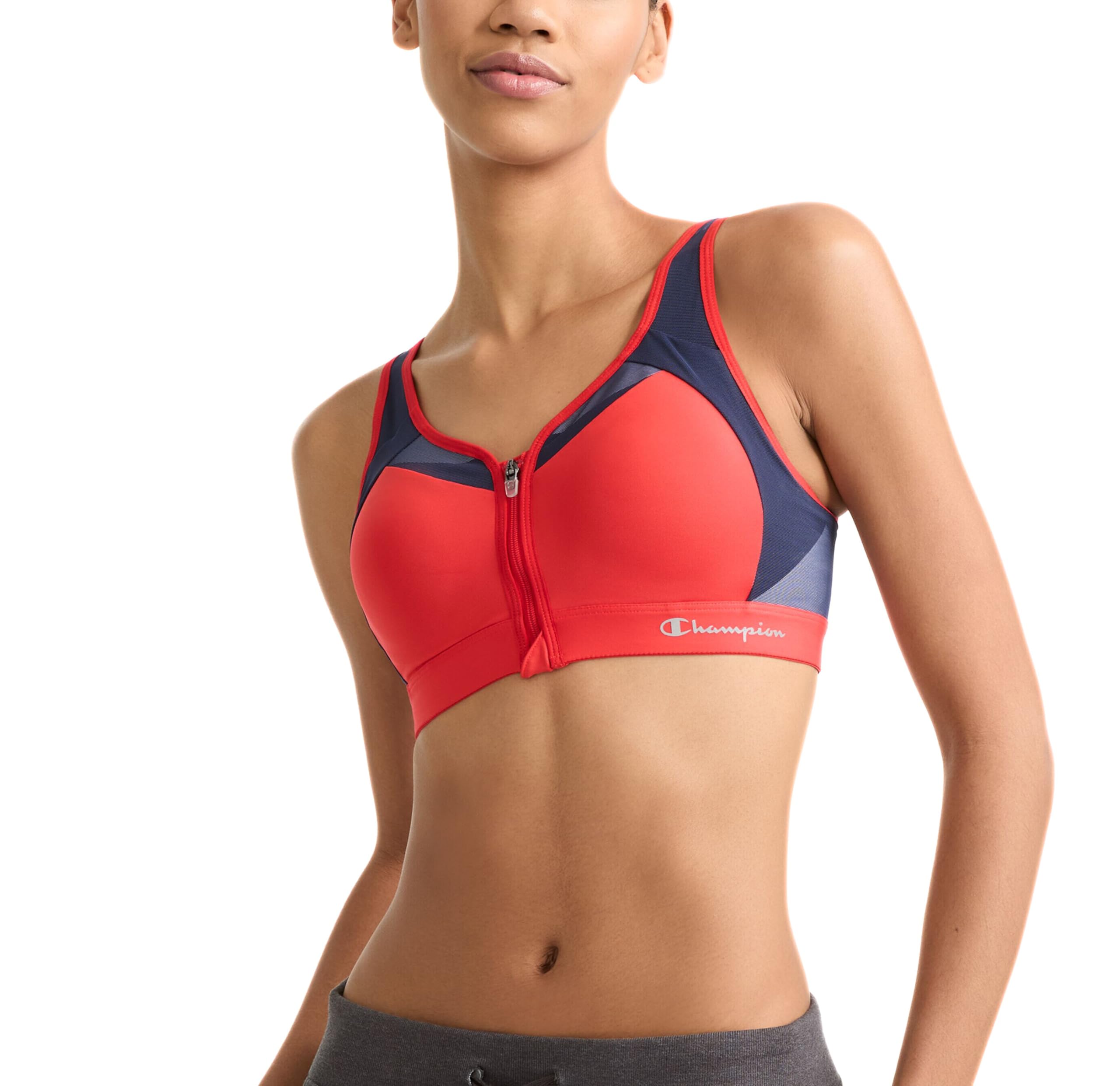 Champion Women's Motion Control Zip Sports Bra Sports Bra (Pack of 1)