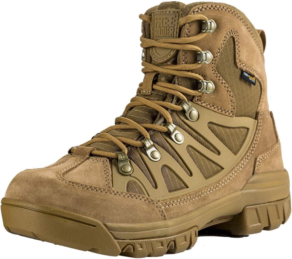 FREE SOLDIER Men's Tactical Waterproof Lightweight Hiking Boots Military Combat Boots Work Boots : Clothing, Shoes & Jewelry