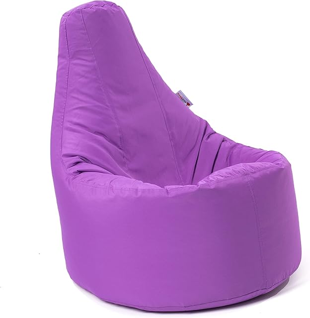 Large Bean Bag Gamer Recliner Outdoor and Indoor Adult Gaming Beanbag Garden Seat Chair Water and Weather Resistant (Purple)
