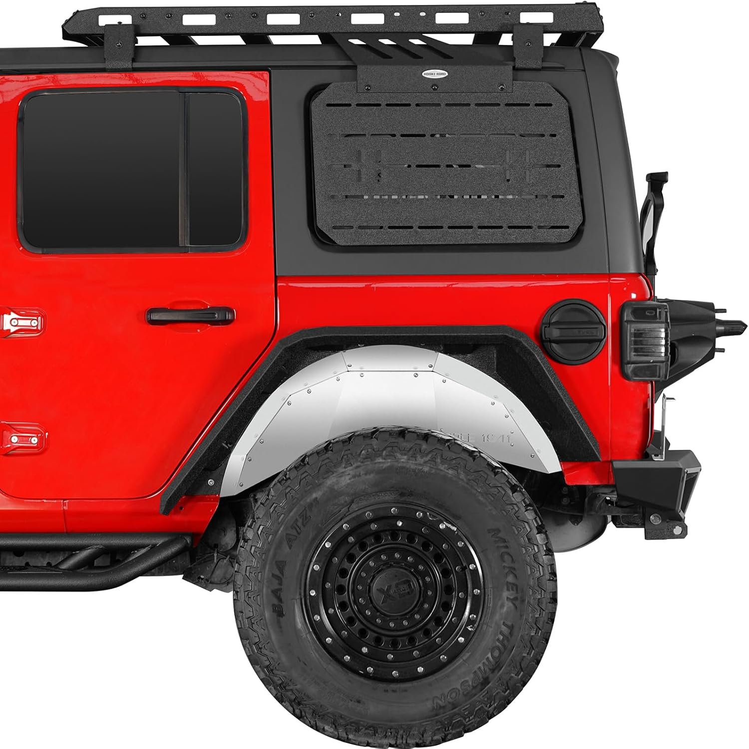 Hooke Road Aluminum Rear Inner Fender Liners for 2018-2026 Jeep Wrangler JL & Unlimited 2/4 Doors, 2PCS Wheel Well Liner Mud Guard Cover - Silver White