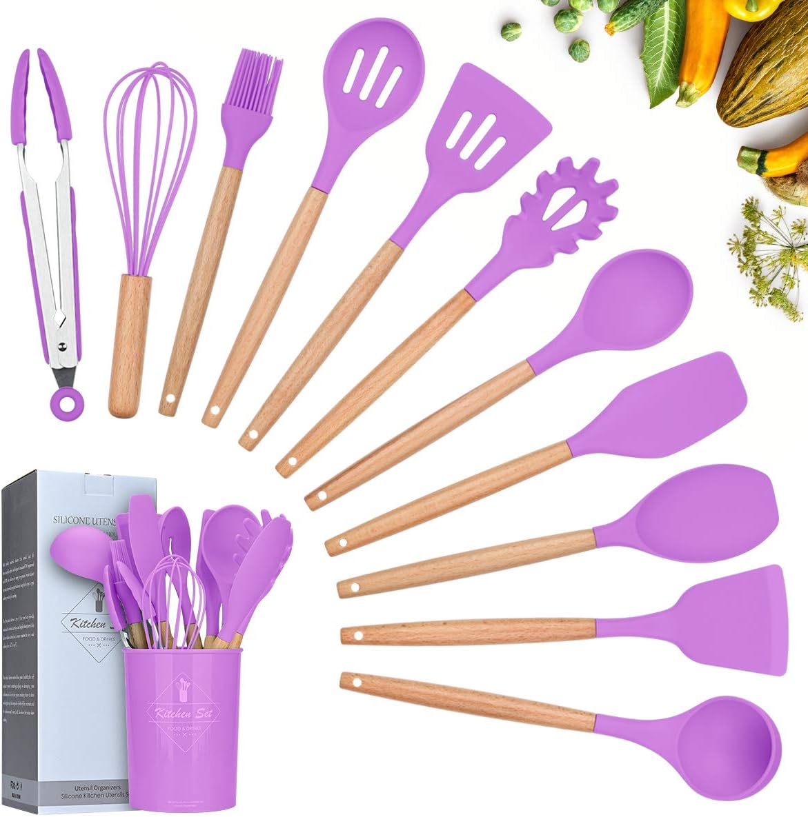 Lychee Kitchen Utensil Set Silicone Cooking Utensils