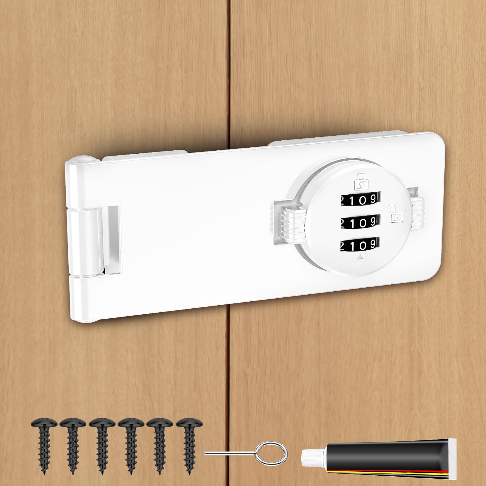 Cerradura de combinación de gabinete sin llave, cerradura giratoria de 3 dígitos para puertas, armarios, cajones, puerta de granero, baño, exterior, armario, valla, aleación de zinc duradera