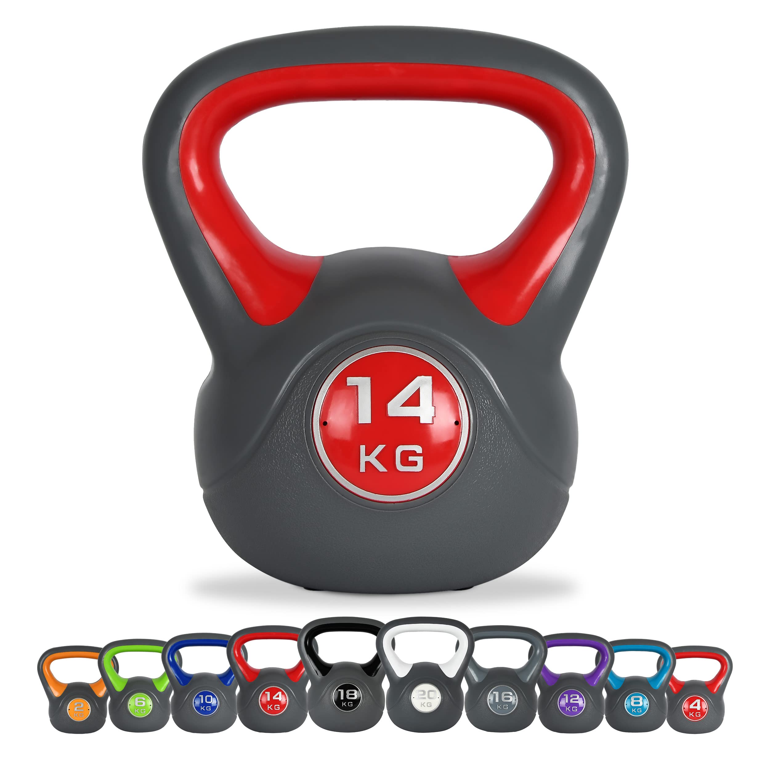 MSPORTS Kettlebell 2 – 20 kg inkl. Übungsposter Kugelhantel