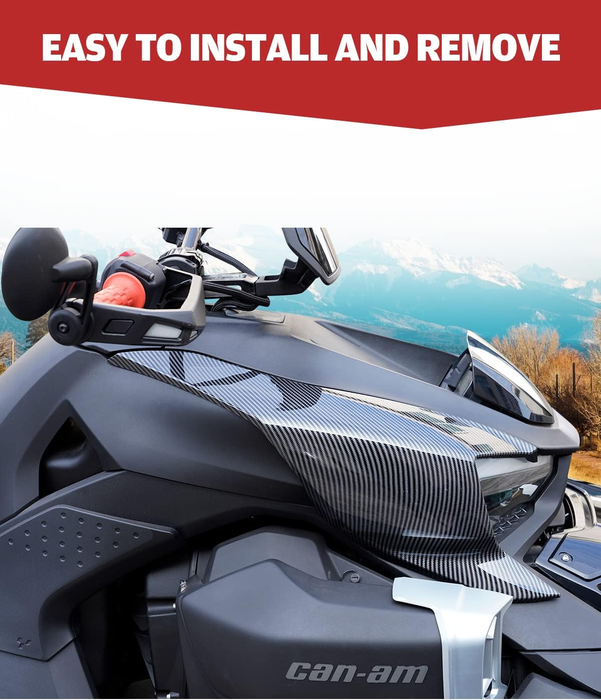 A & UTV PRO Fairing Panels with Carbon Fiber Pattern for Can Am Ryker, Side Body Panels for Can-Am Ryker 600 900 Sport & Rally Edition All Models Accessories,Replace OEM # 219400803(2PCS)