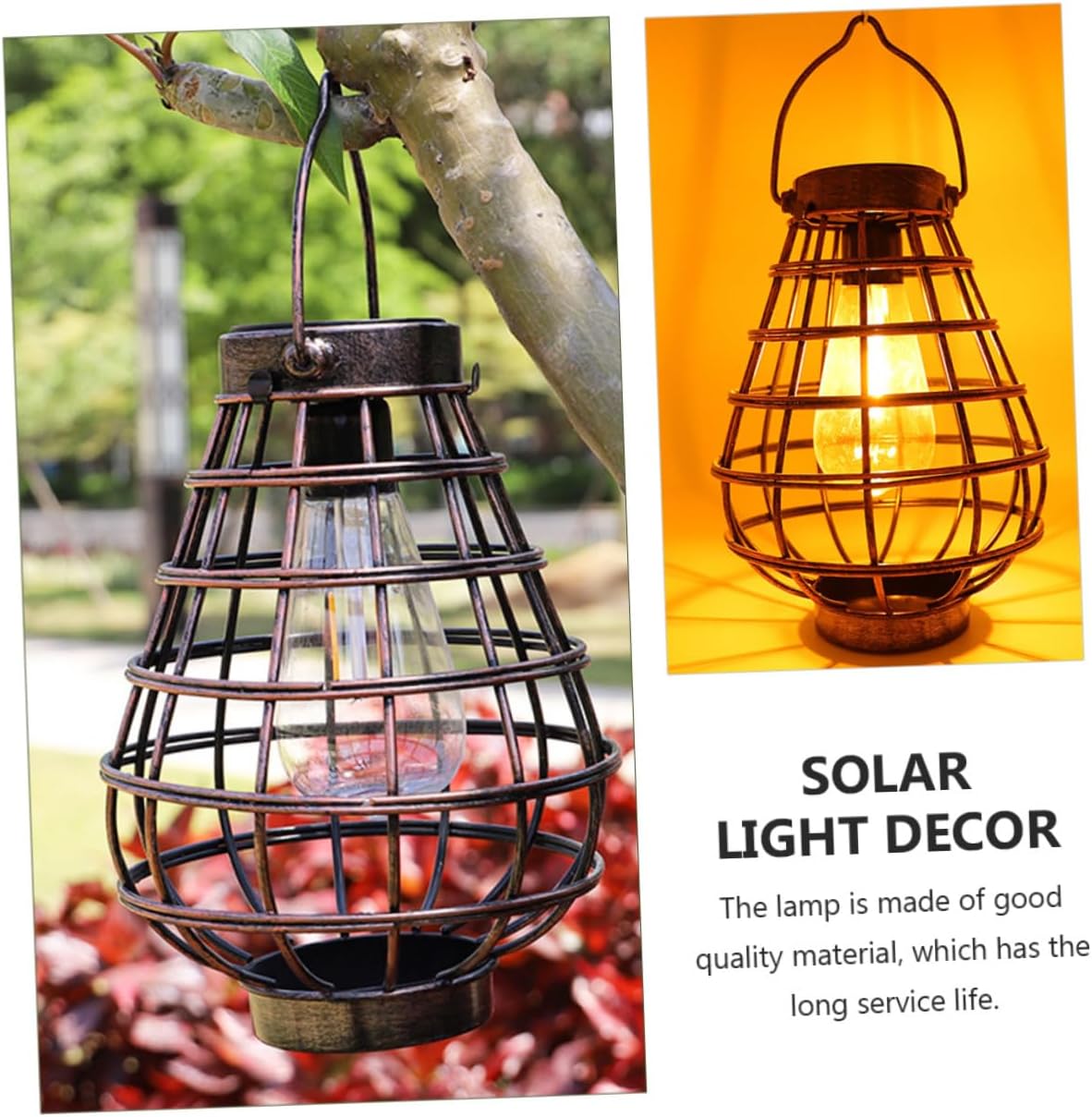 1pc Solar Hanging Lantern Outdoor Landscape Pendant Lamp for Garden Decoration Solar Powered Led for Patio and Use