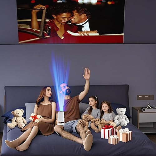 Miniatura 7 de Enfoque automático y 1080P Mini proyector, proyector portátil, WiFi-6, Bluetooth-5.4, giratorio de 180, Android 11, 200 Ansi LM, corrección