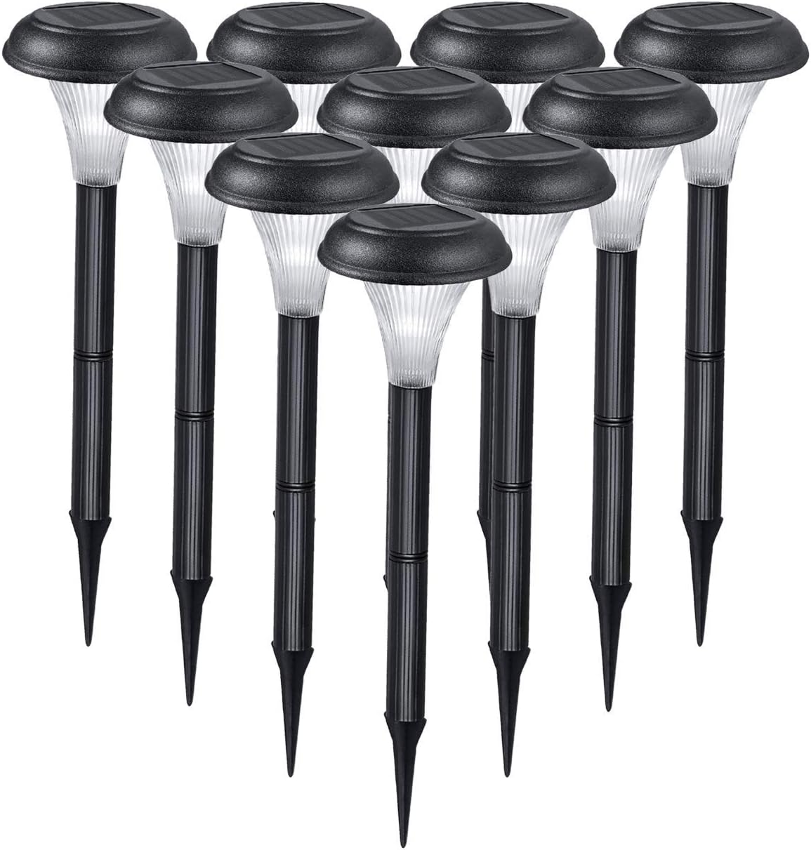 Solar Garden Lights for Outdoor – 10 Brightest Light Set - Transform Your Paths, Garden, Flowerbeds, Borders and Drive - Easy NO Wires Install - Double Waterproof Seal - Stylish Design and 30cm Tall