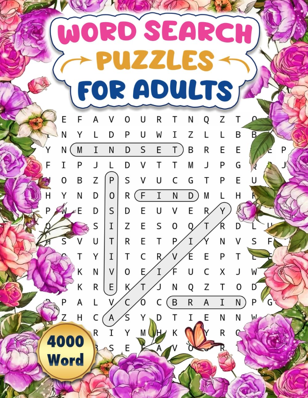 4000 Word Search Puzzles For Adults: Around 100 Themed Word Search Large Print Puzzles: Large Print Word Search Books For Adults & Teens Fun: Anti Eye Strain Word Find Brain Games For Seniors