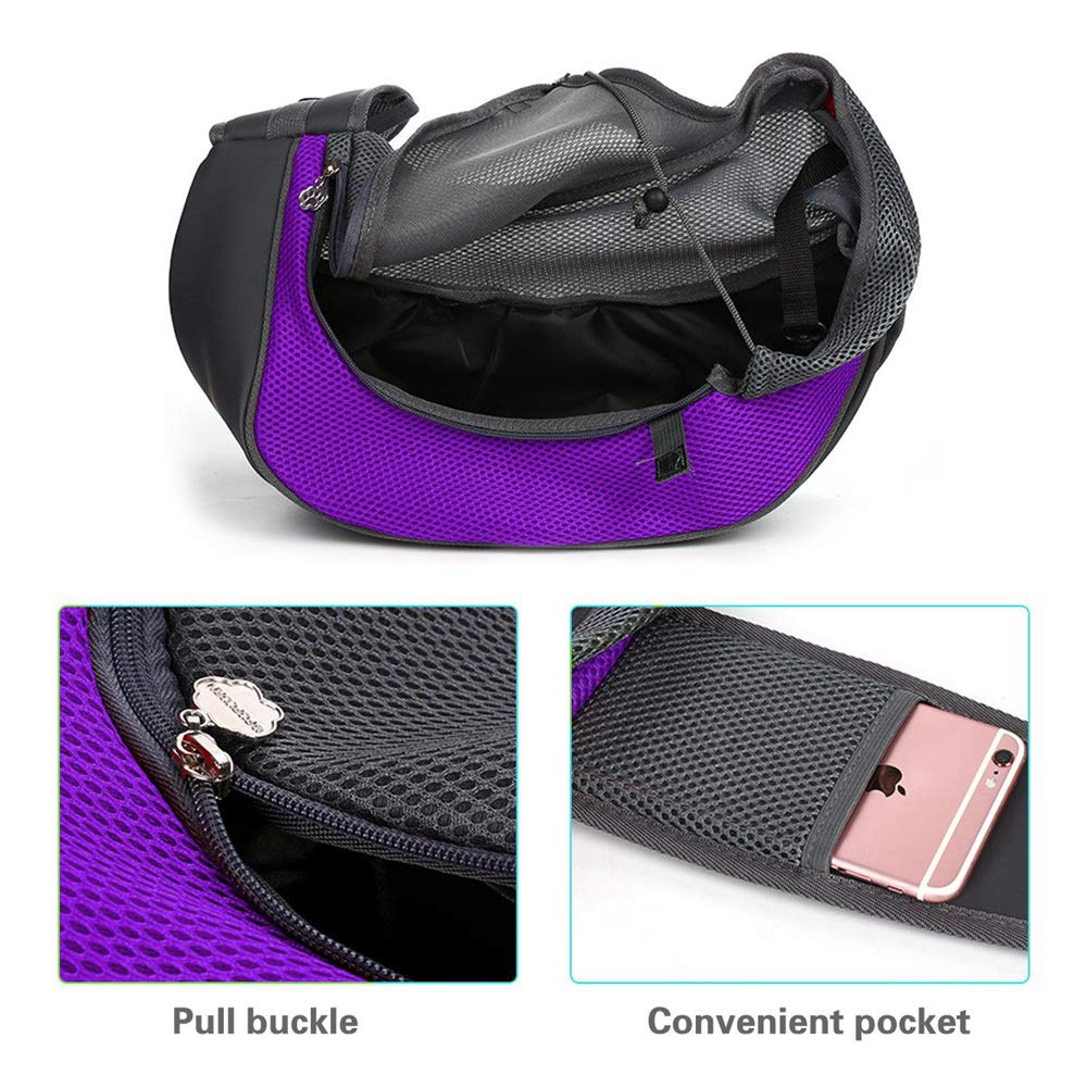 Sac de transport pour animal domestique, sac à bandoulière mains libres pour chien, chat, sac à bandoulière avec sangle réglable et fermeture éclair