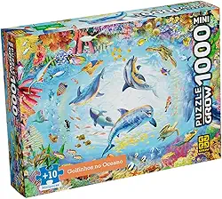 Quebra-Cabeça 1000 Peças MINI - GOLFINHOS NO OCEANO - Grow