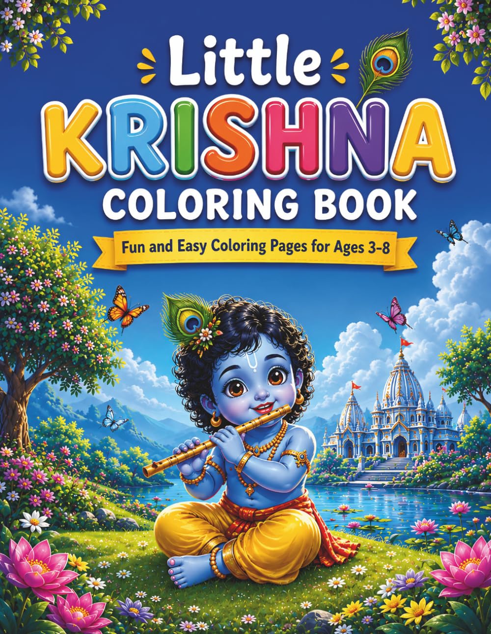 Little Krishna Coloring Book: Fun and Easy Coloring Pages for Ages 3–8