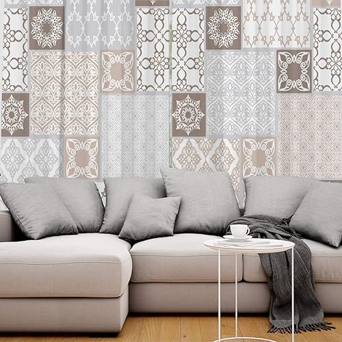 Miniatura 5 de FortuneHouse Blackout Curtains Thermal Insulated Moroccan Solid Pattern Metal Grommet Elegant Room Drapes Window Curtain for Bedroom Living Room