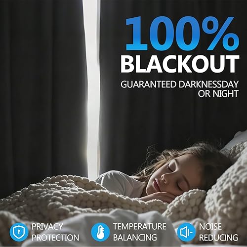 Miniatura 2 de Cortinas de lino 100% opacas para dormitorio, cortinas opacas de 84 pulgadas de largo, juego de 2 paneles de cortinas para sala de estar, cortinas