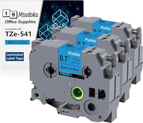 Vista 107 de Paquete de 3 cintas Tze Tz de 0.47 pulgadas laminadas verde TZe-731 TZe731 TZe731 compatibles con Brother P Touch Label Maker Tape para PT D200 D210