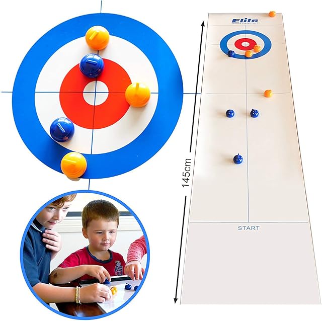 Dealberry Curling Game Portable Tabletop Travel Games for all the Family, Fun for Adults and Children, Ideal for Travelling or at Home, Easy Set-Up, Compact Design, Multicolor, One Size