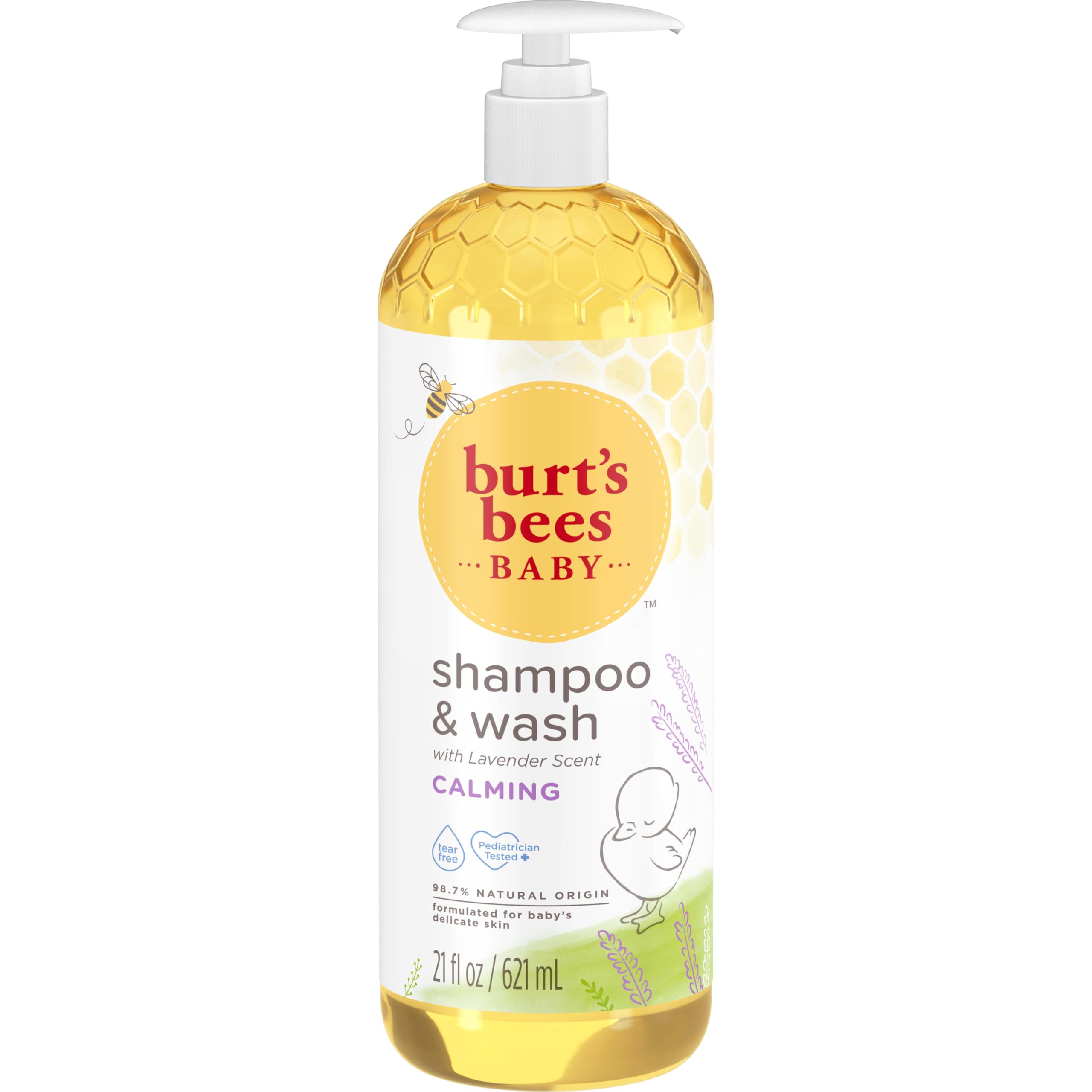 Baby Shampoo and Body Wash with Lavender, Calming Tear Free Baby Soap, 98% Natural Origin, 21 Fl Oz