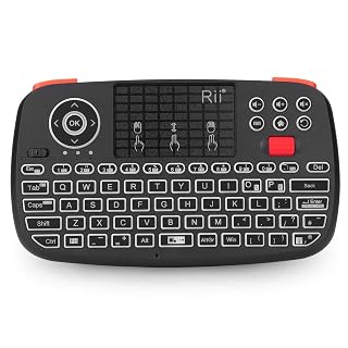 New Dual Mode Wireless Multimedia Keyboard with Touchpad Mouse Rii I4 Bluetooth 4.0 with 2.4G Wireless Mini Keyboard with Scroll Button LED Backlit Rechargeable Battery