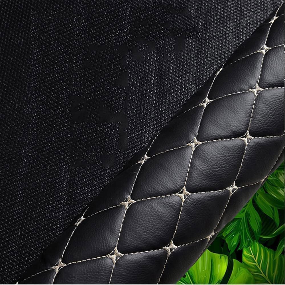 Auto Lederen Kofferbakmat voor Peugeot 2008 2020-2024, Auto Kofferbak Beschermer Pad, Aangepaste Waterdichte Antislip Bagagemat, Vrachttapijtbeschermer Liners,B Black Beige