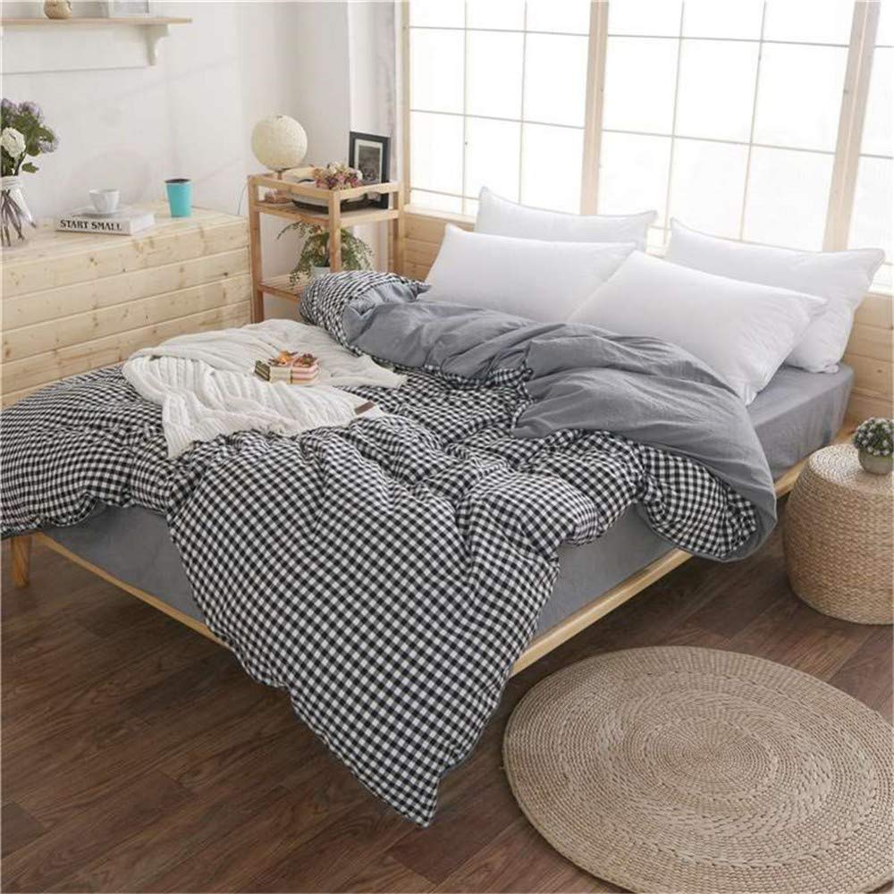 Housse de couette 220x240cm en coton européen pré-lavé et parure linge de lit