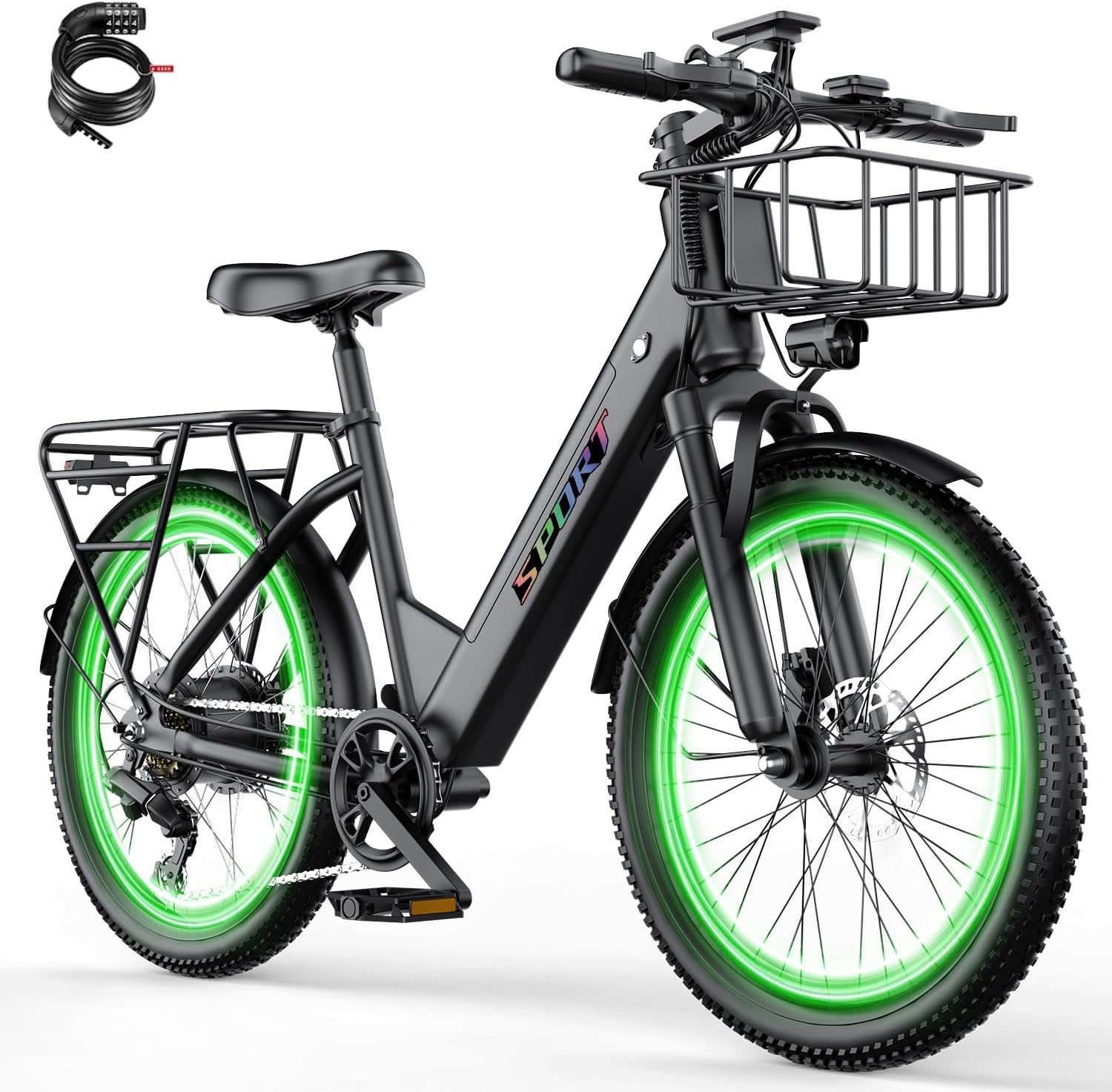 SmileCity Electric Bike for Adults, Mountain Ebike with 26" tire, 1500W Peak Motor, Max Speed 25MPH, 45 Miles Range, Electric Bicycle for Commute with UFront Fork & Seat Suspension image 10