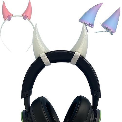 2x demon horns for Headset/Cosplay - Made In USA -16 Colors Combos (Glow N Dark) - Glow N Dark