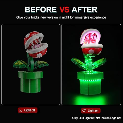 Miniatura 3 de cooldac Kit de luz para planta Lego Super Mario Piranha, iluminación LED compatible con Lego 71426 Piranha Plant (sin bloque de construcción, solo