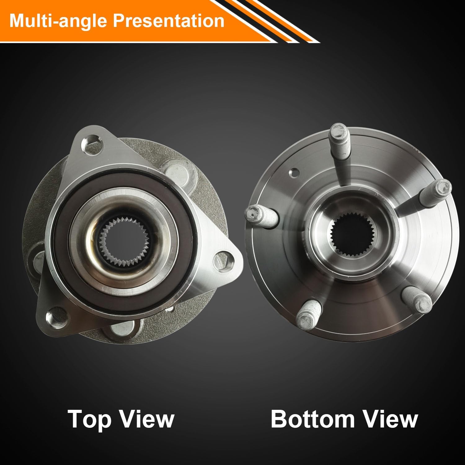 513315 Pair Front Wheel Bearing Hub Assembly Replacement for 2011 2012 2013 2014 2015 Chevy Cruze, 2016 Chevy Cruze Limited 5 Lugs w/ABS, Wheel Bearing Hubs OE BR903815, HA590402, 13500571
