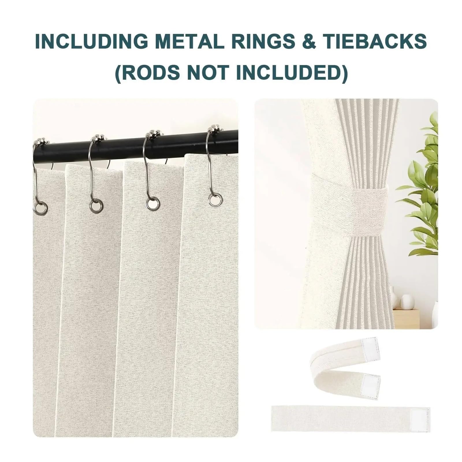 Tende Lino Tende for porte di armadi, plissettate, pieghevoli, magnetiche, fermatende for patio, divisorie for stanze, tende scorrevoli in vetro(Grey,1 * 2.5)