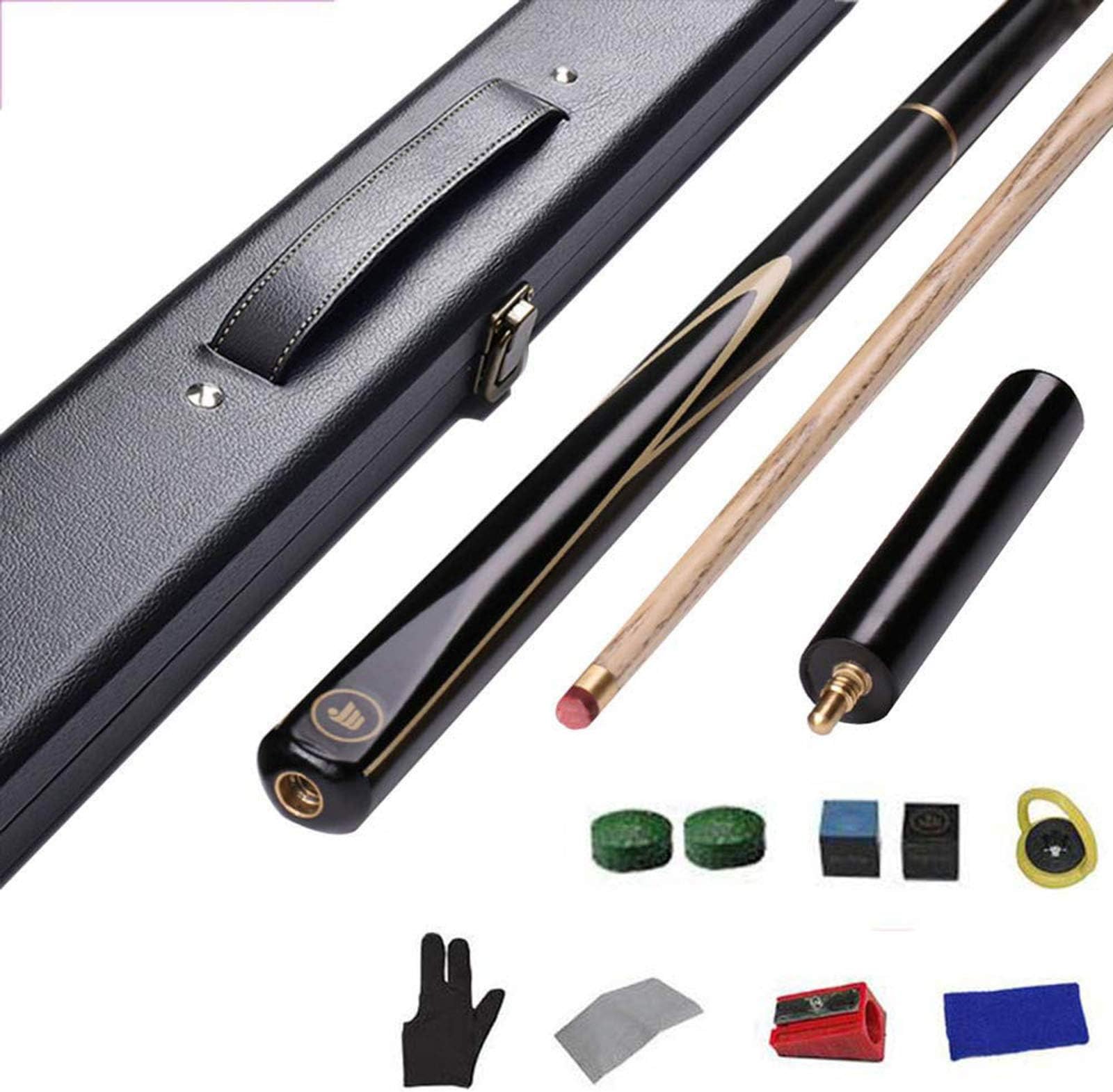 HHXD 3/4 Snooker Cue 10mm Tip,Pool Cue Made of Ash Wood,Billiard Stick with Replacement Tip/G / 145cm/57in