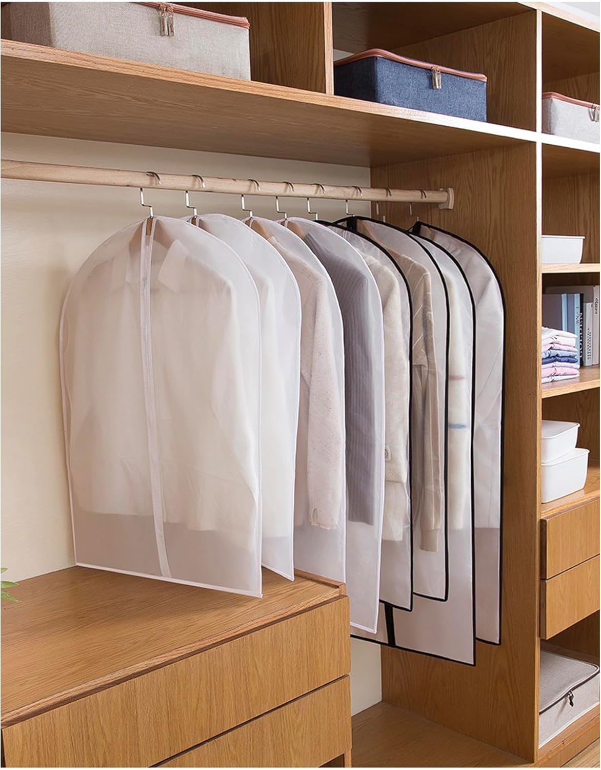 Garment Bags (set of 12) for Wedding Dress Garment Bag Closet Cover for Open Closet Clothes Storage Bag with Zipper Gown Garment Bag for Long Dresses - Image 5
