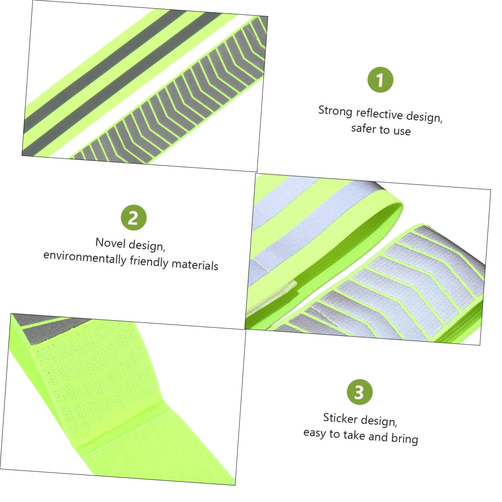 ifundom Fascia Riflettente Notturna per Corsa E attività Banda Sicurezza E Stretchable con Strisce visibilità per Sicurezza Notturna