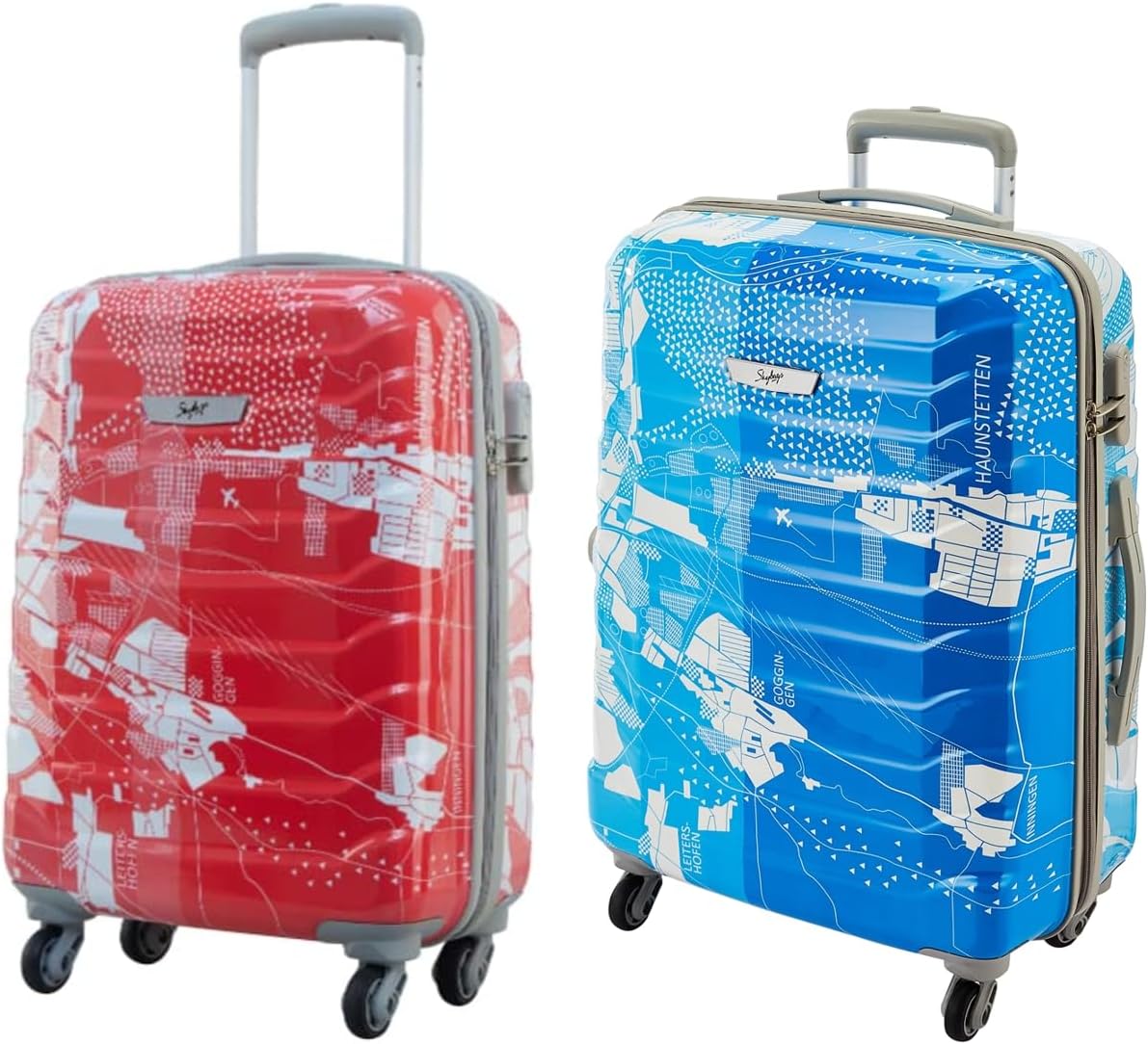 SkybagsSkybags Polycarbonate Trooper 65 Cms Spinner Hardshell Suitcase/Trolley Bag Luggage with Skybags55 Cms Spinner Luggage Red and White