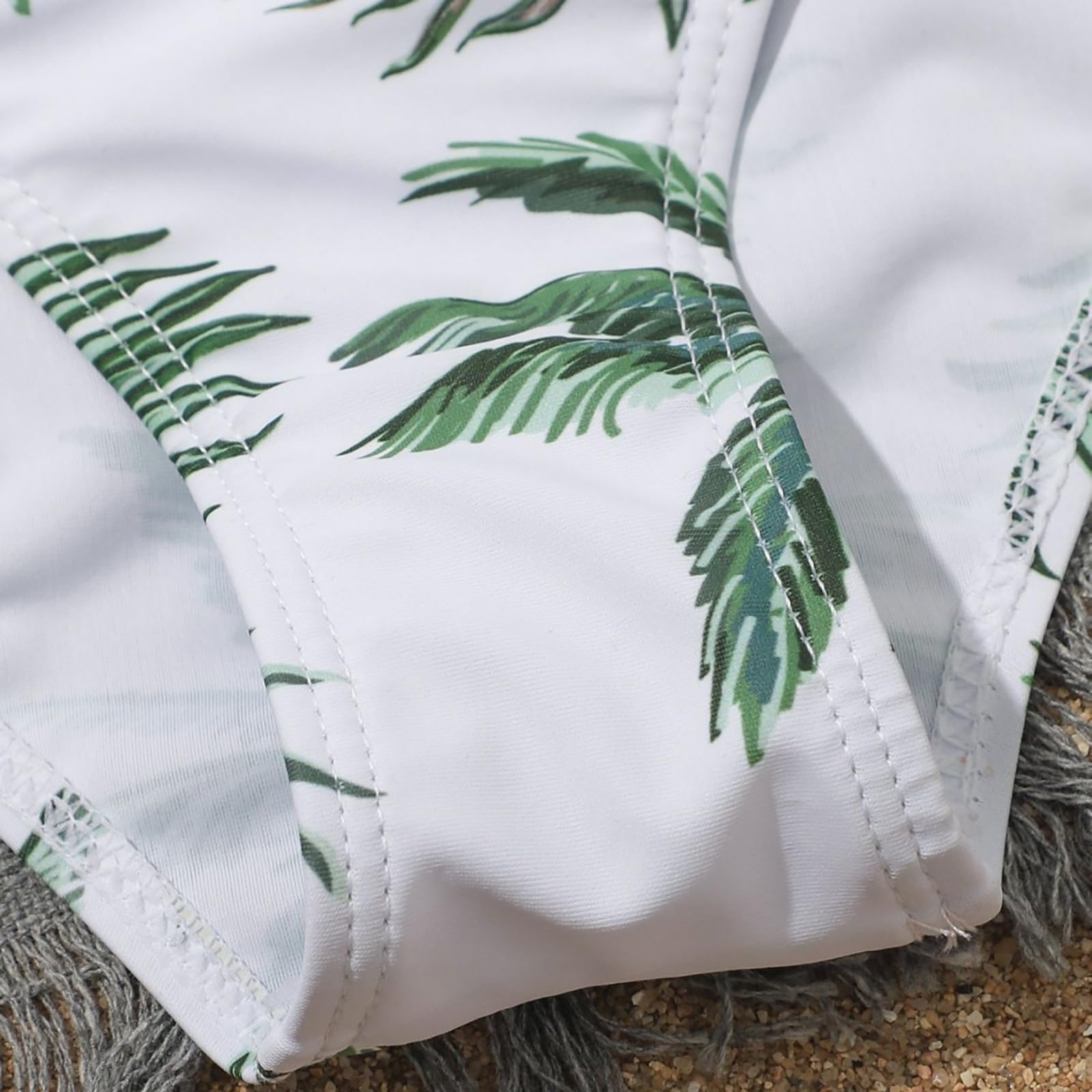 Generisch Swim Shirtgirls - Bañador de 3 piezas para niñas, bonito bikini con estampado floral y pantalones largos, traje de baño para
