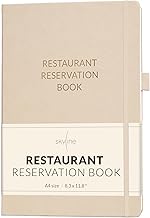 Skyline Restaurant Reservation Book – Undated Dinner Table Reservations Book – Guest & Server Book – Restaurant Supplies (Seashell)