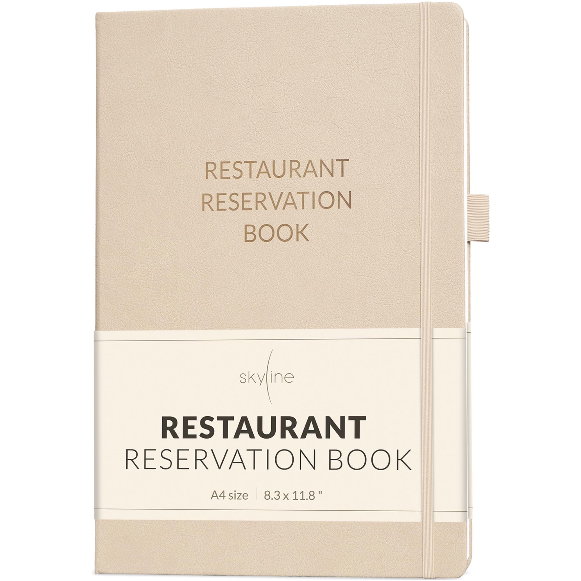 Skyline Restaurant Reservation Book – Undated Dinner Table Reservations Book – Guest & Server Book – Restaurant Supplies (Seashell)