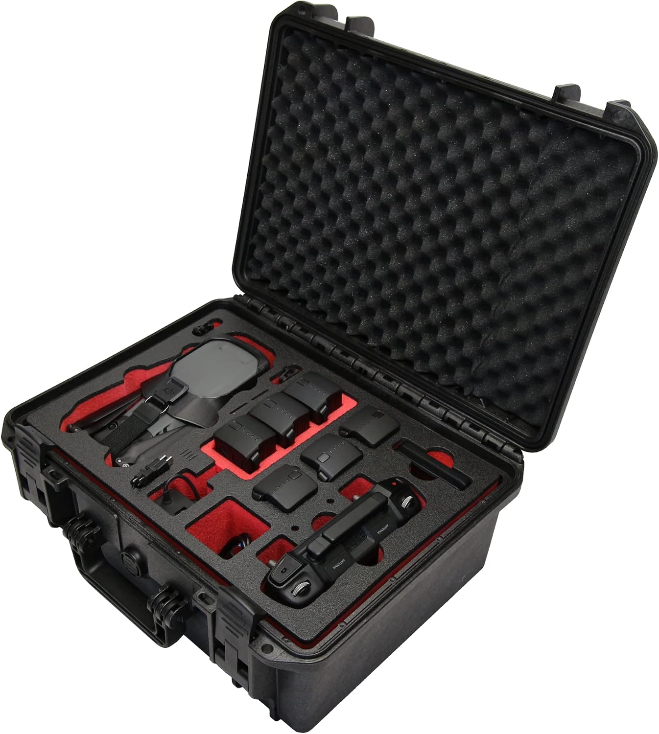 TomCase Premium Carrying Case For DJI Mavic 1 Pro/Platinum (Not For Mavic 2 or 3) "Travel Edition | IP67 Waterproof Outdoor Case With Hardfoam Inlay For 5 Batteries And Accessories (Mavic 1 Black)